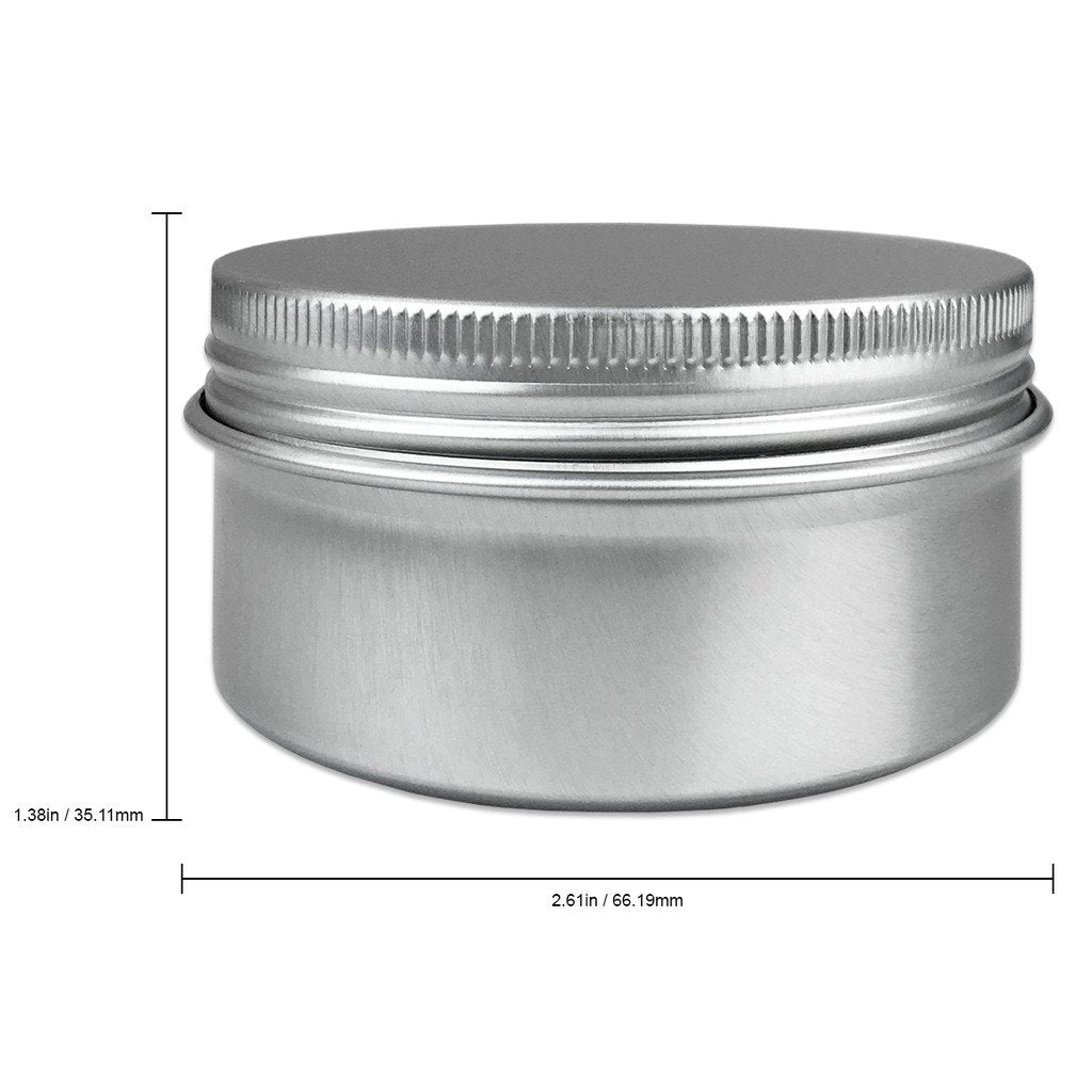Beauticom Aluminum Silver Tin Metal Storage Containers with Screwtop Lids for DIY Beauty, Cosmetics, Accessories, Travel and Mor