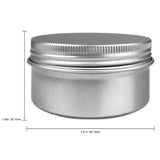 Beauticom Aluminum Silver Tin Metal Storage Containers with Screwtop Lids for DIY Beauty, Cosmetics, Accessories, Travel and Mor