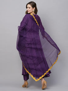 Gosriki Women'S Cotton Blend Anarkali Solid Kurta With Pant & Dupatta (Mini-Begani-Gs_Xxl_Purple_Xx-Large),Purple,2,B0C5JTC1ND