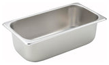 Winco 1/3 Size Pan, 4-Inch,Stainless Steel,Medium, 12.75D x 7W x 4H