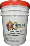 Republic Oil EP0 Black High Temp Extreme Pressure Lithium Complex Grease 35LB Pail | Multi-Purpose Industrial Grease | Meets NLG