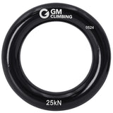 GM CLIMBING Black Large Rappel Ring 25kN for Rock Climbing Arborist Rescue Slackline Hammock 1-Pack