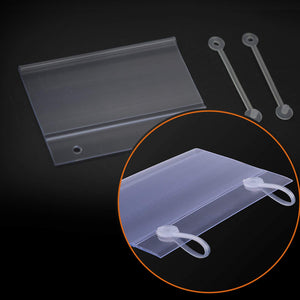 140 PCS Plastic Wire Shelf Label Holder - Shelf Label Holders 3.1 x 1.6, Wire Basket Label Holders with Hook and 140pcs Labe