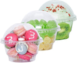 botogift 5 oz Clear Plastic Dessert Cups with Dome Lids (25Sets) - Disposable Snack Bowls (No Hole) for Cereal Parfait, Yogurt, 