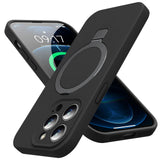 Designed for iPhone 12 Pro Max Case with Magnetic Invisible Stand, [Compatible with Mag-Safe][Full Camera Protection]Liquid Sili