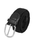 Rai Sahab Black Stretchable Braided Woven Fabric Belt For Men And Women, Fits On Upto 40 Inch Waist Size Free Size