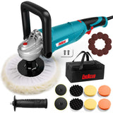 ENEACRO Polisher, Rotary Car Buffer Polisher Waxer, 1600W 7-inch/6-inch Variable Speed 1500-3500RPM, Detachable Handle Suitable 