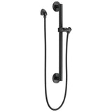DELTA FAUCET 51600BL Adjustable Slide Bar & Grab Bar Assembly with Elbow Handshower, Matte Black