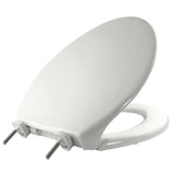BEMIS 7800TDG 000 Commercial Heavy Duty Closed Front Toilet Seat with Cover that will Never Loosen & Reduce Callbacks, ELONGATE