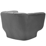Modway Entertain Vertical Channel Tufted Performance Velvet Accent Lounge Armchair In Gray