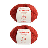 Yarnalia Cozy Yarn - Worsted Weight | Ultra-Soft | Fully Composed of Baby Alpaca | Easy Care (2-Pack, 100g/219yd Each) (Scarlet)