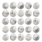 NITOPUPU 100Pcs 8mm Natural Matte Howlite Beads Round Loose Gemstone Stone Beads for Jewerly Making with Crystal Stretch Cord