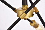 Elegant Lighting Axel Collection 6 Light Flushmount In Black And Brass Finish - 17.1D X 16.6H