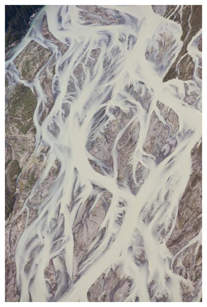Cline River Showing Heavy Siltation And Braiding, Jasper National Park, Alberta, Canada-Paper Art-42,,X62,,