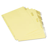 Universal 21871 Economical Insertable Index, Clear Tabs, 5Tab, Letter, Buff, 6 Sets/Pack