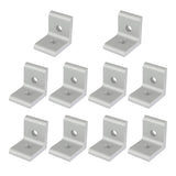 10 Packs 1010 Series Aluminum 2 Hole Inside Corner Bracket, Aluminum Extrusion Brackets, L Bracket Connector for Extruded Alumin
