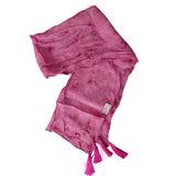 Penkraft Qyaari Pink Punch Tie & Dye Mulmul Cotton Stole