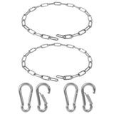 2 Pack 28 Inch Stainless Steel Gate Chain Lock, 1/8 Inch Adjustable Gate Link Chain Lock with 1/5 inch Carabiners, Security Gate