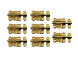 QCAA Deco Durable Steel Sliding Barrel Bolt, 2-1/2'', Brass Plated, 8 Pack, Made in Taiwan