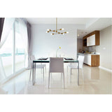 Living District Xavier 6-Light Mid-Century Metal Pendant In Brass