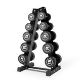 Ritfit 5-250 LBS PVC Encased Round Dumbbell sets with Knurled Handle and Optional Rack, Strength Training Equipment for Home Gym