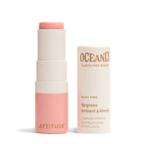 ATTITUDE Oceanly Sheer Lip Gloss Stick, EWG Verified, Titanium Dioxide-Free, Vegan Makeup & Beauty, Cruelty-Free, Plastic-Free, 