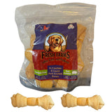 Fresh Farms 8 Pack 6-7Pork Skin Knotted Bones Value Pack - Dog Chews for Medium and Large Dogs - Long Lasting, Highly Digest