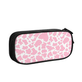 HUZEIMINniu Pink Cow Print Pencil Case Pencase Pencil Bag Pouch Box Portable Pen Bag For Office