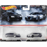 Hot Wheels HKF52 Premium 2Pack Bugatti Veyron / 16 Bugatti Chiron [Mini Car] [3 Years Old and Up]