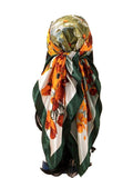 Nk Textiles WomenS Floral Print Satin Head Scarf Neck Scarf (Square) (44X44)