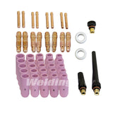 WeldingCity TIG Welding Accessory Kit (.040-1/16-3/32-1/8) Collet-Collet Body-Ceramic Cup-Gasket-Back Cap for Torch 17, 18 and 2