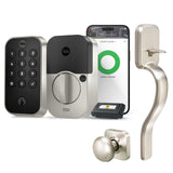 Yale Security Assure Lock 2 Keypad with Wi-Fi and Ridgefield Handle in Satin Nickel
