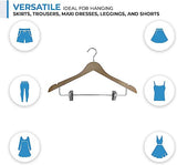 Wood-Look Standard Shaped Hangers with Clips, Swivel Hook & Pant Bar, Pack of 10/20