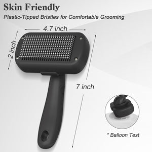 Swihauk Self Cleaning Slicker Brush for Dogs & Cats - Skin Friendly Deshedding and Grooming Brush for Haired Pets, Pet Supplies
