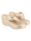 Shoetopia Women'S Stylish & Durable Synthetic Wedge Sandals With Resin Footwear Comfort Perfect For Casual & Dressy Occasions Trendy Design Adjustable Fit-Golden-Eu38,Golden,5,B0F318WKQM