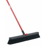 Libman Commercial 801 Smooth Surface Push Broom, 64inch Length, 24inch Width, Black/Red (Pack of 4)