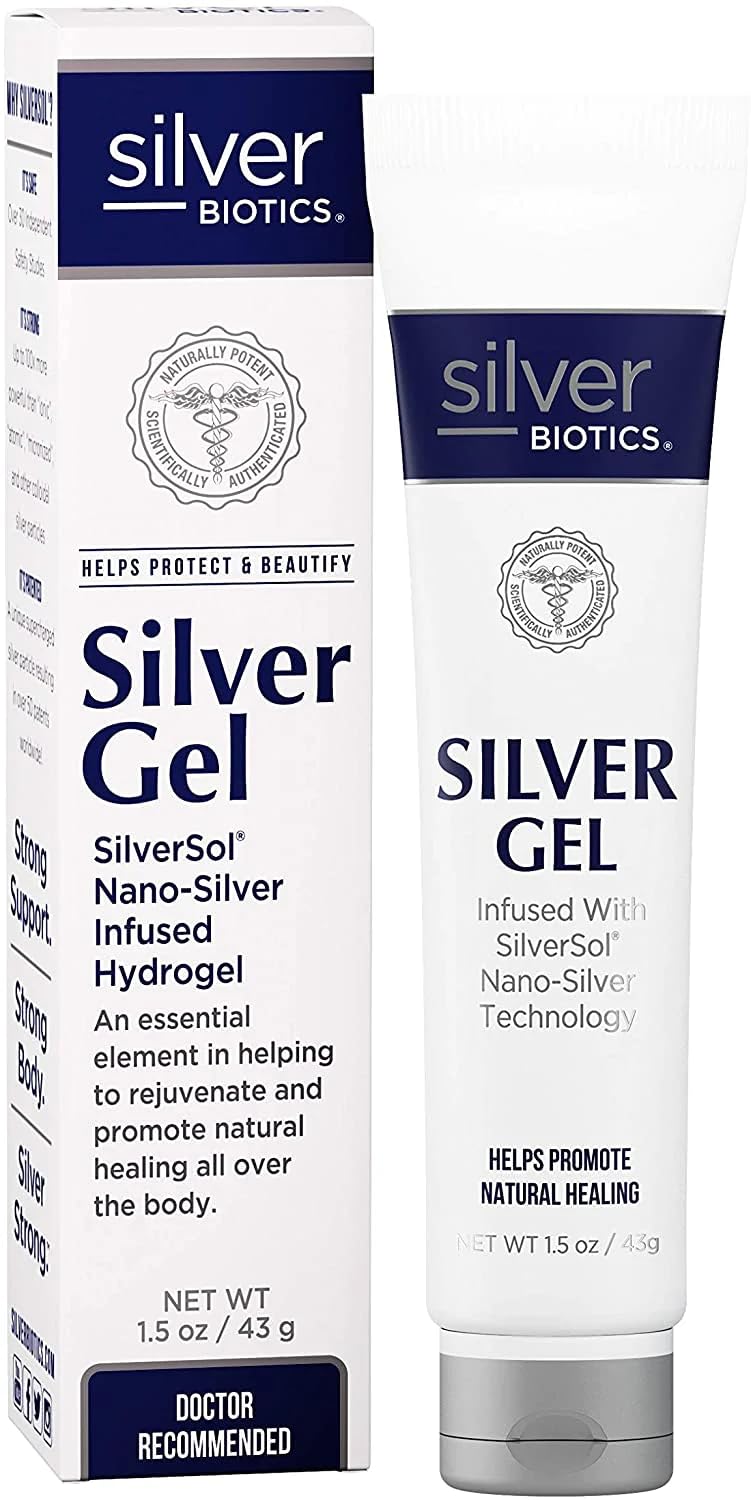 American Biotech Labs Silver Biotics Colloidal Silver Gel Nano-Silver 20 PPM Soothing Skin Gel | Versatile 1.5 oz Gel for Skin C