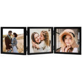ORIVAN 5x5 Triple Picture Frame 3 Picture Frames with Glass Black