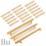 TooCust 20 Pack Brushed Brass Kitchen Cabinet Handles, Cabinet Pulls with 8-4/5 Inch (224mm) Hole Centers, Gold Dresser Handle w