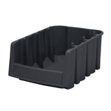 AkroMils 30776 Economy Stacking Shelf Plastic Storage Bins, (18Inch x 65/8Inch x 7Inch), Black (10Pack)