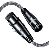 RIKSOIN XLR Microphone Cable, 4FT/1.2M Oxygen-Free Copper Male to Female 3-Pin Balanced XLR Mic Cables, Nylon Braided Shielded C
