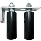 Mageway Universal Slide Gate Guide Roller 4 Black L Rear Post Bracket Adjustable Dual Nylon Rollers Gate Support Assembly for Sl