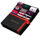 Socksoho Premium Christmas Socks For Men Pack Of 9 (Crew Length | Scottish Lisle Cotton | Free Size (Uk 712)) | Splendor Gift
