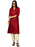 Libas Women'S Silk Regular Kurta (29274_Maroon