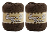 Lily Sugar N Cream Super Size Yarn 100% Cotton 4 oz Warm Brown Set of 2