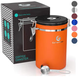 Coffee Gator Coffee Canister, 22oz Airtight Stainless Steel Kitchen Food Storage Container with Date Tracker, Scoop for Sugar, G