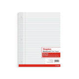 Staples 2072509 Reinforced Filler Paper Wide Ruled 8-Inch x 10 1/2-Inch 100 sheets 12 pack