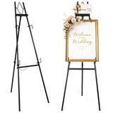 53.9 Black Easel Stand for Sign, Heavy Duty Metal Display Easel with Storage Bag, Adjustable Art Easel for Wedding Sign, Paintin