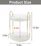 Asayuee 360 Rotating Makeup Organizer,2 Tier Large Capacity Make Up Storage Organizers , Bathroom Cosmetics Storage Organizer (Clear-2 Tier)