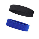 Style Along Black And Blue Outdoor Fitness Sports Sweatband Headband Yoga Gym Unisex Head Band Pack Of 2